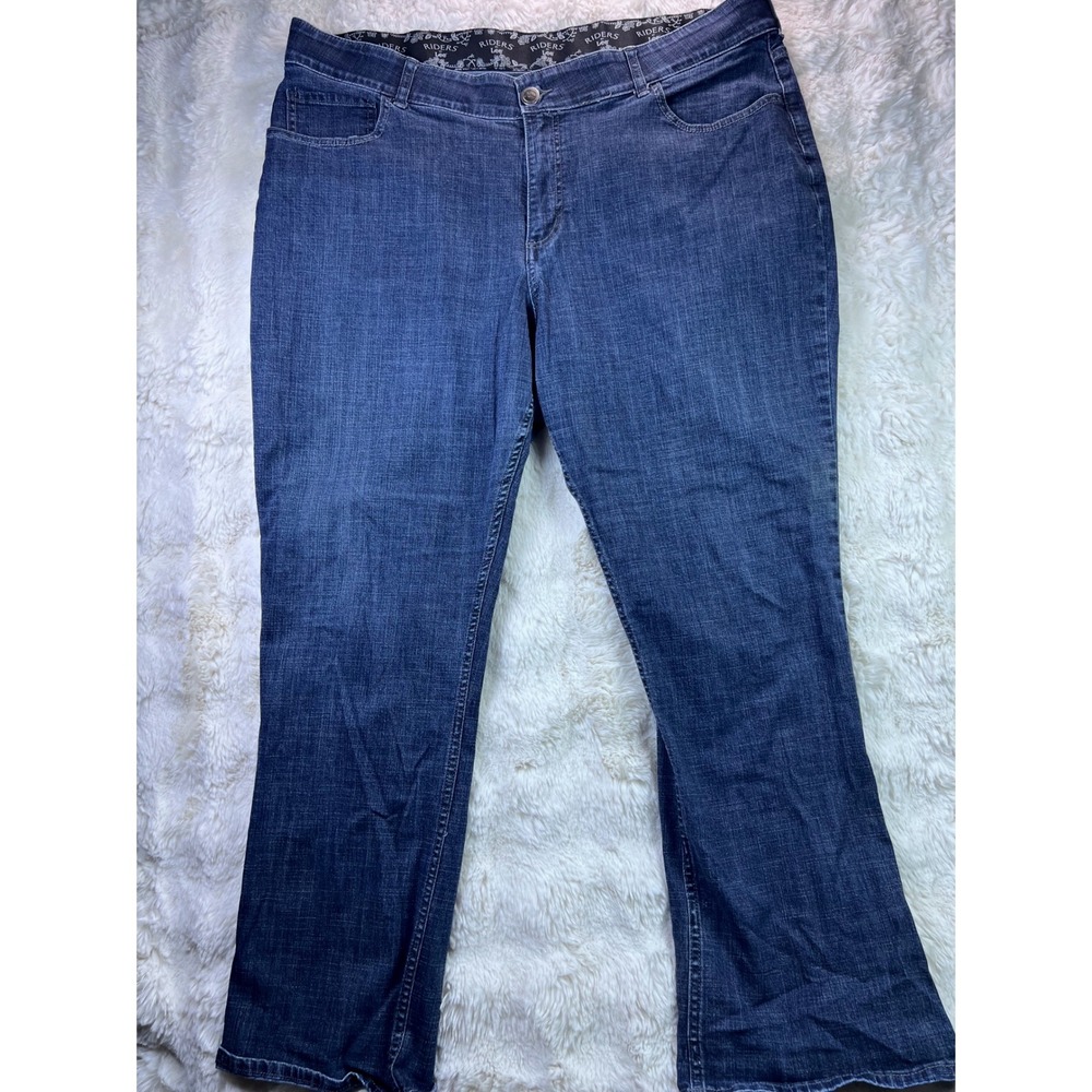 Riders by Lee Womens Medium Wash Mid Rise Bootcut Jeans Blue Denim. A42